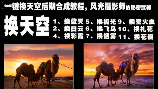 一键换天空后期合成教程,风光摄影师的秘密武器