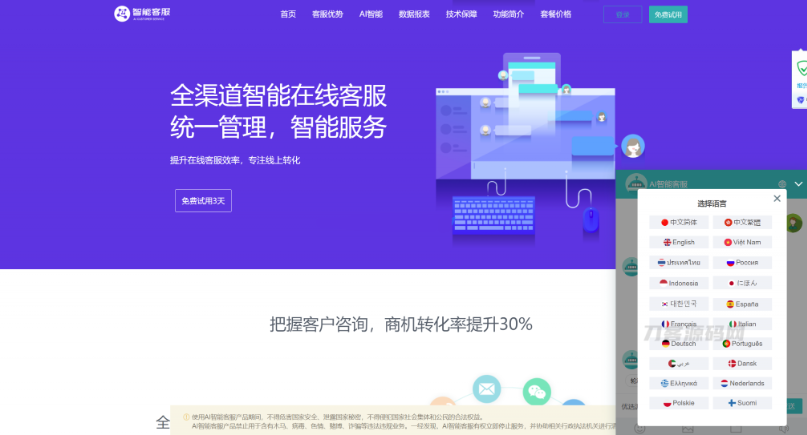 Ai智能客服系统在线客服网站源码_支持二十种语言-云创智库