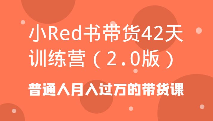 小Red书带货42天训练营(2.0版)普通人月入过万的带货课-云创智库