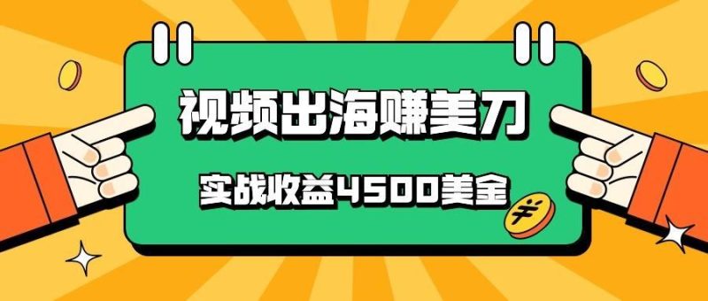 国内爆款视频出海赚美刀，实战收益4500美金，批量无脑搬运，无需经验直接上手-云创智库