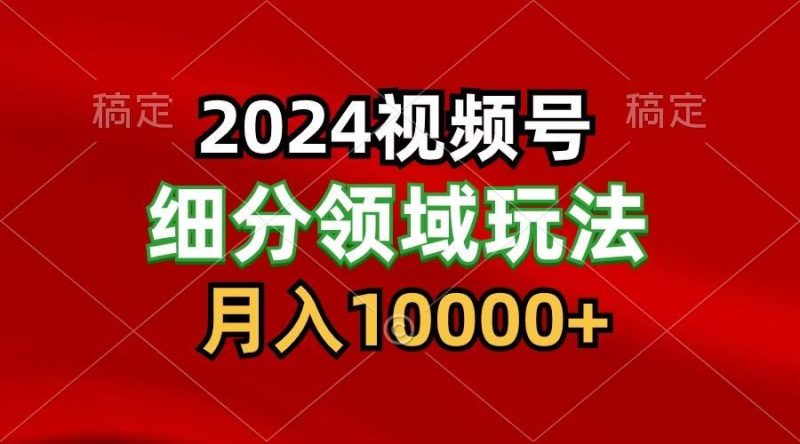 2024视频号分成计划细分领域玩法，每天5分钟，月入1W+-云创智库
