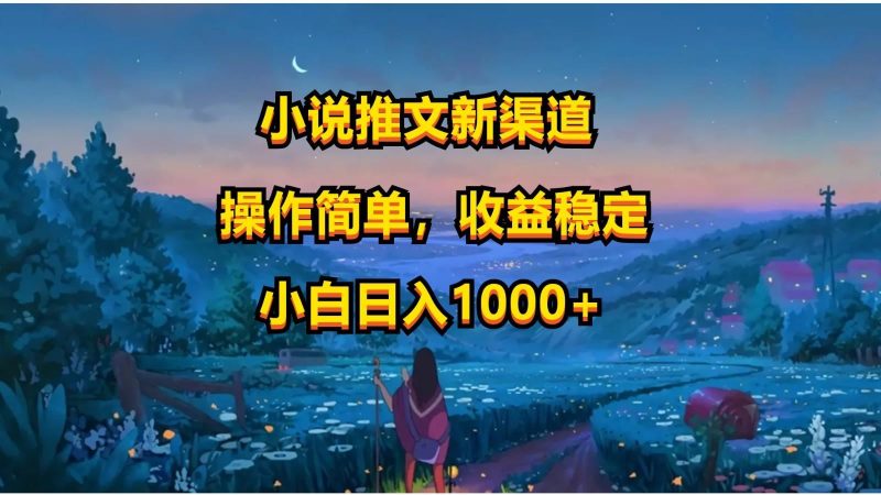 小说推文新玩法，操作简单，收益稳定，日入1000+-云创智库