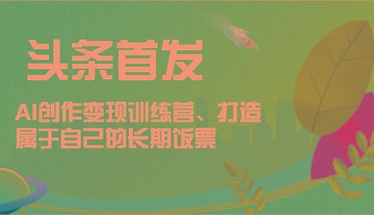 头条首发 AI创作变现训练营，打造属于自己的长期饭票-云创智库