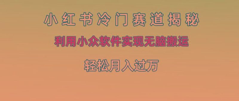 小红书冷门赛道揭秘,利用小众软件实现无脑搬运，轻松月入过万-云创智库