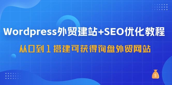 WordPress外贸建站+SEO优化教程，从0到1搭建可获得询盘外贸网站(57节课)-云创智库