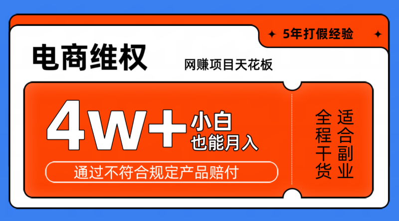 网赚项目天花板电商购物维权月收入稳定4w+独家玩法小白也能上手-云创智库