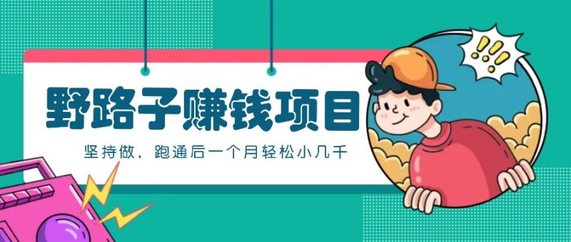 一个人就能操作的野路子赚钱项目，零成本零门槛坚持做，跑通后一个月小几千！-云创智库