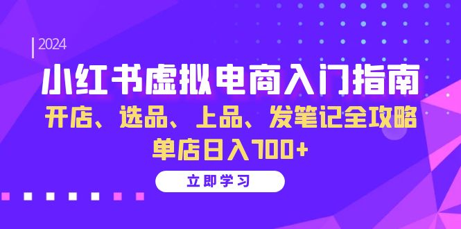 小红书虚拟电商入门指南：开店、选品、上品、发笔记全攻略 单店日入700+-云创智库