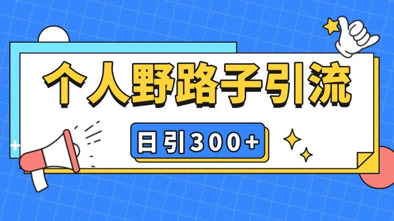 个人野路子引流日引300+精准客户，暴力截流玩法+克隆自热-云创智库