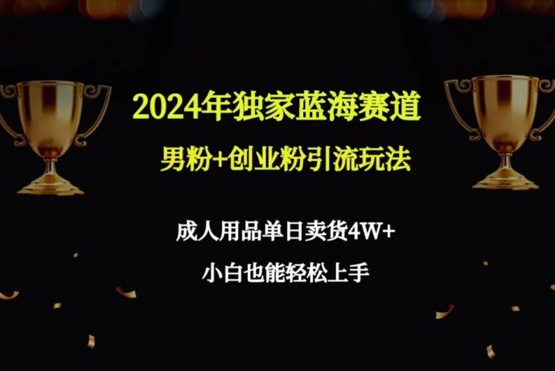 2024年独家蓝海赛道男粉+创业粉引流玩法，成人用品单日卖货4W+保姆教程-云创智库