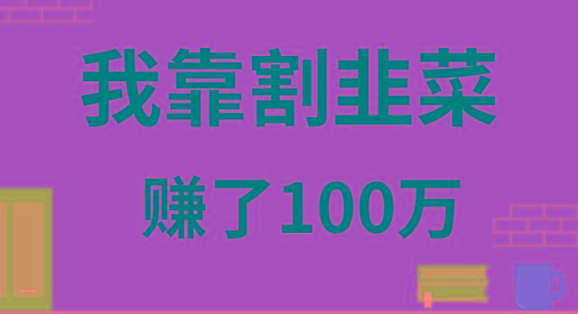 我靠割韭菜赚了 100 万-云创智库