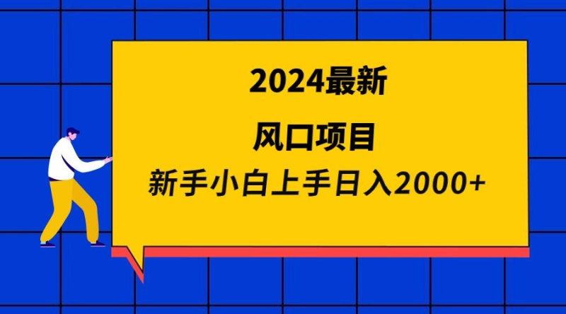 (9483期)2024最新风口项目 新手小白日入2000+-云创智库
