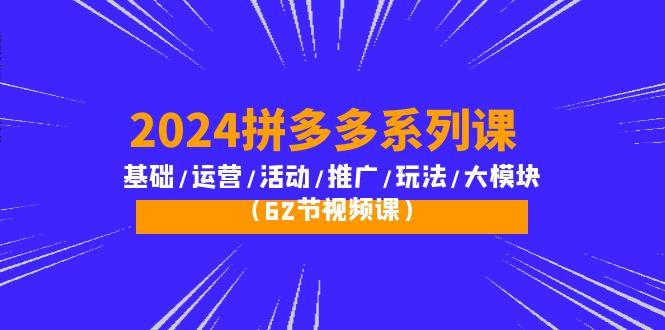 (10019期)2024拼多多系列课：基础/运营/活动/推广/玩法/大模块(62节视频课)-云创智库
