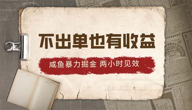 2024咸鱼暴力掘金，不出单也有收益，两小时见效，当天突破500+-云创智库