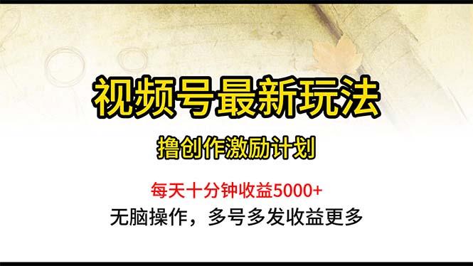 视频号最新玩法，每日一小时月入5000+-云创智库