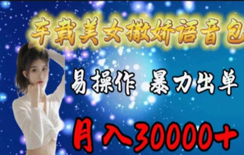 车载美女撒娇语音包，执行就出单，月入3000＋，小白看完课程就能马上实操-云创智库