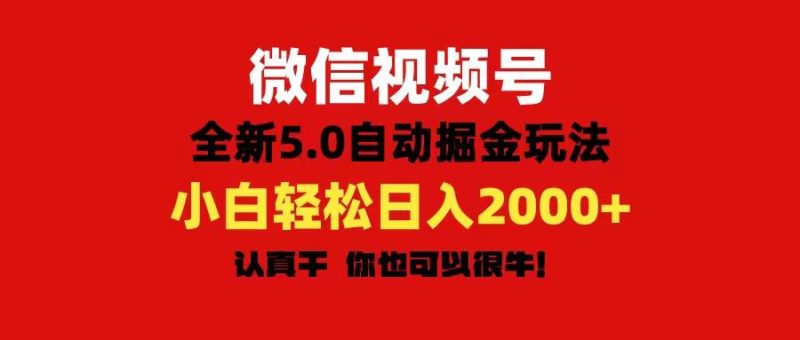 微信视频号变现，5.0全新自动掘金玩法，日入利润2000+有手就行-云创智库