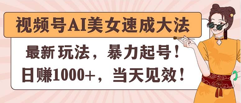 视频号AI美女速成大法，暴力起号，日赚1000+，当天见效-云创智库