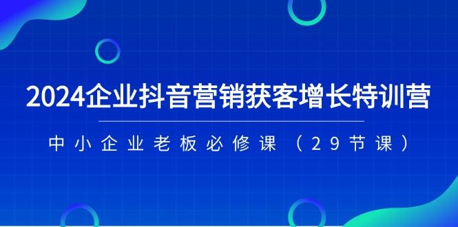 2024企业抖音-营销获客增长特训营，中小企业老板必修课(29节课-云创智库