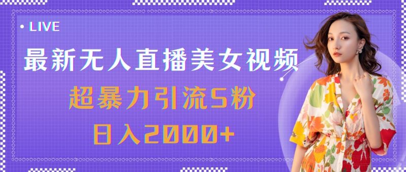 最新无人直播美女视频，超暴力引流S粉日入2000+-云创智库