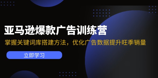 亚马逊爆款广告训练营：掌握关键词库搭建方法，优化广告数据提升旺季销量-云创智库