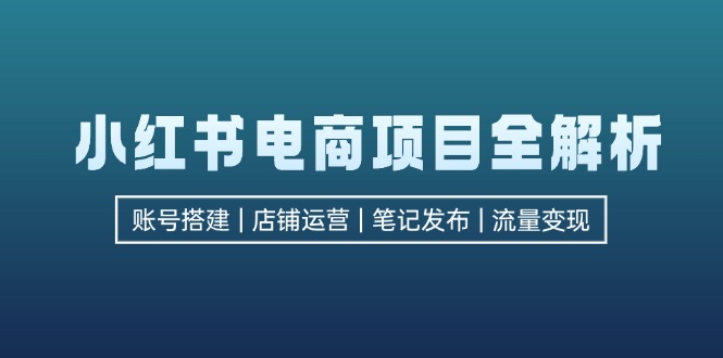小红书电商项目全解析，包括账号搭建、店铺运营、笔记发布  实现流量变现-云创智库