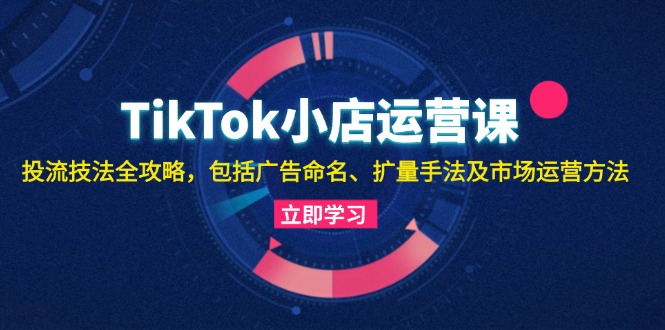 TikTok小店运营课：投流技法全攻略，包括广告命名 扩量手法及市场运营方法-云创智库