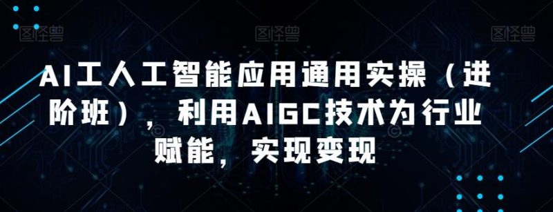 AI工人工智能应用通用实操（进阶班），利用AIGC技术为行业赋能，实现变现-云创智库