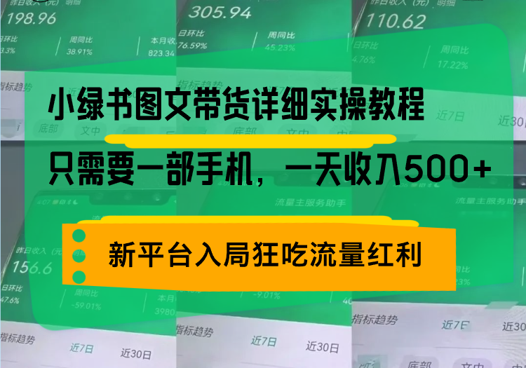 小绿书图文带货详细实操教程，只需要一部手机，一天收入500+，轻松变现-云创智库