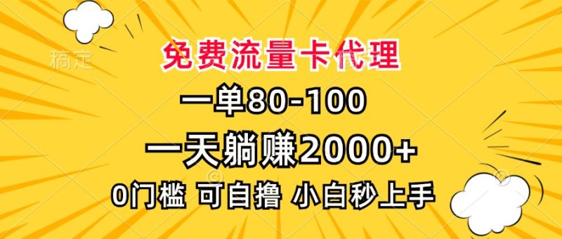 一单80，免费流量卡代理，一天躺赚2000+，0门槛，小白也能轻松上手-云创智库
