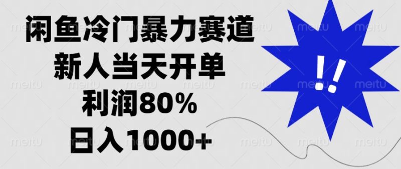 闲鱼冷门暴力赛道，新人当天开单，利润80%，日入1000+-云创智库