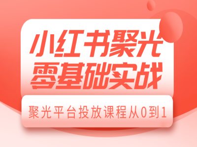 小红书聚光零基础实战，聚光平台投放课程从0到1-云创智库