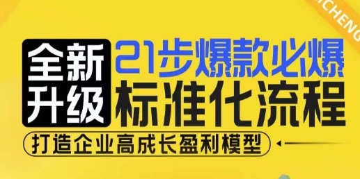 21步爆款必爆标准化流程，全新升级，打造企业高成长盈利模型-云创智库