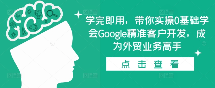 学完即用，带你实操0基础学会Google精准客户开发，成为外贸业务高手-云创智库