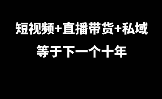 短视频+直播带货+私域等于下一个十年，大佬7年实战经验总结-云创智库
