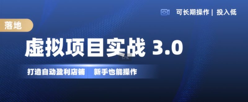 虚拟项目实战3.0，打造自动盈利店铺，可长期操作投入低，新手也能操作-云创智库