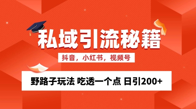 私域流量的精准化获客方法 野路子玩法 吃透一个点 日引200+ 【揭秘】-云创智库