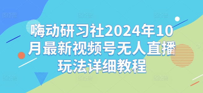 嗨动研习社2024年10月最新视频号无人直播玩法详细教程-云创智库