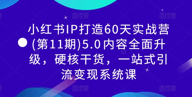 小红书IP打造60天实战营(第11期)5.0​内容全面升级，硬核干货，一站式引流变现系统课-云创智库