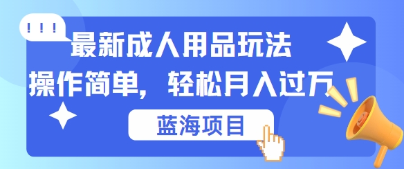 最新成人用品项目玩法，操作简单，动动手，轻松日入几张【揭秘】-云创智库