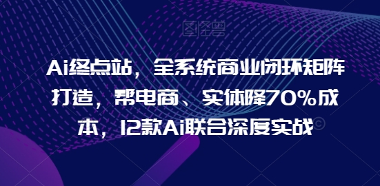 Ai终点站，全系统商业闭环矩阵打造，帮电商、实体降70%成本，12款Ai联合深度实战【0906更新】-云创智库