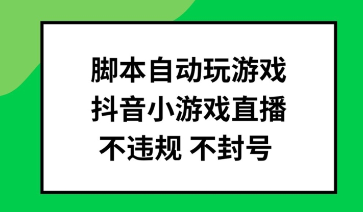 脚本自动玩游戏，抖音小游戏直播，不违规不封号可批量做【揭秘】-云创智库