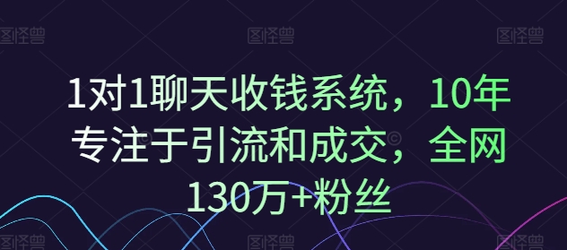 1对1聊天收钱系统，10年专注于引流和成交，全网130万+粉丝-云创智库
