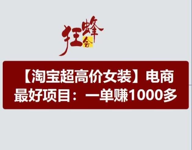 淘宝超高价女装项目，电商最好赛道，一单赚1000多-云创智库