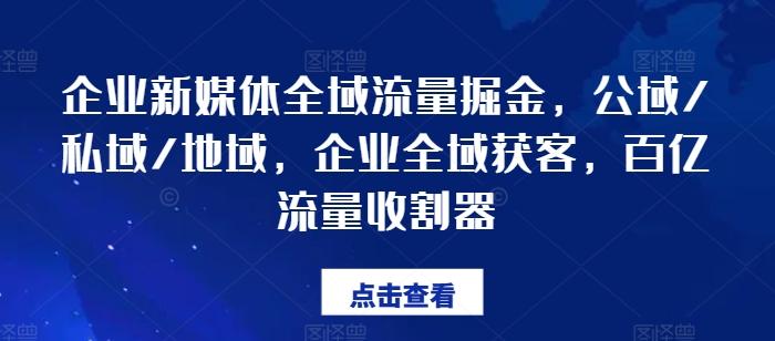 企业新媒体全域流量掘金，公域/私域/地域，企业全域获客，百亿流量收割器-云创智库