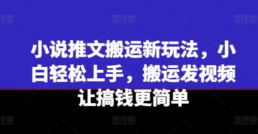 小说推文搬运新玩法，小白轻松上手，搬运发视频让搞钱更简单-云创智库
