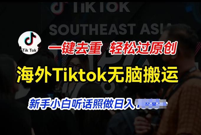 海外Tiktok短视频无脑搬运，一键去重轻松过原创，新手小白听话照做日入几张【揭秘】-云创智库
