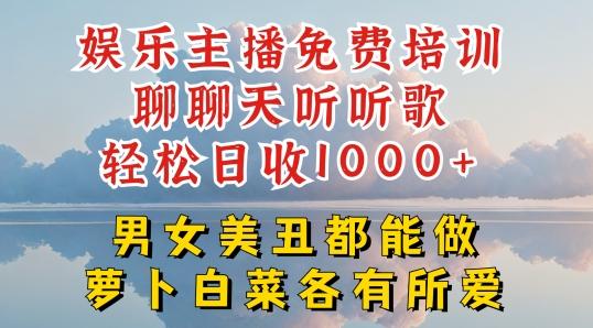 娱乐主播免费培训聊聊天听听歌轻松日收1K+，男女美丑都能做萝卜白菜各有所爱【揭秘】-云创智库