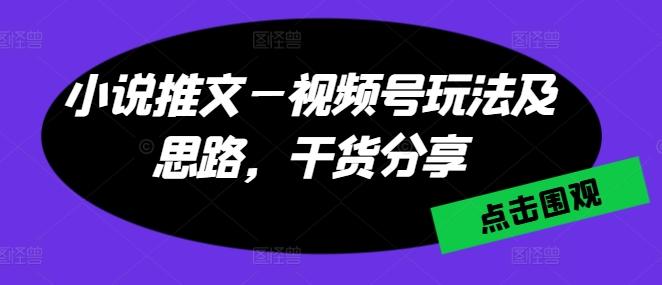 小说推文—视频号玩法及思路，干货分享-云创智库