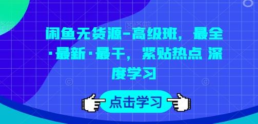 闲鱼无货源-高级班，最全·最新·最干，紧贴热点 深度学习-云创智库